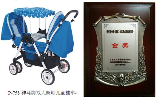 热烈祝贺宁波神马儿童用品有限公司“双人新颖儿童推车”