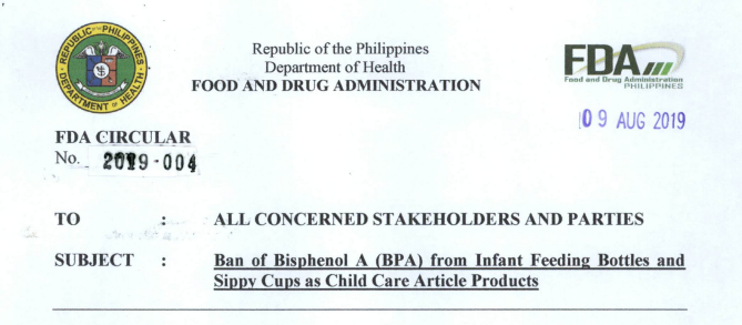 菲律宾禁止在婴儿奶瓶和吸管杯中添加BPA